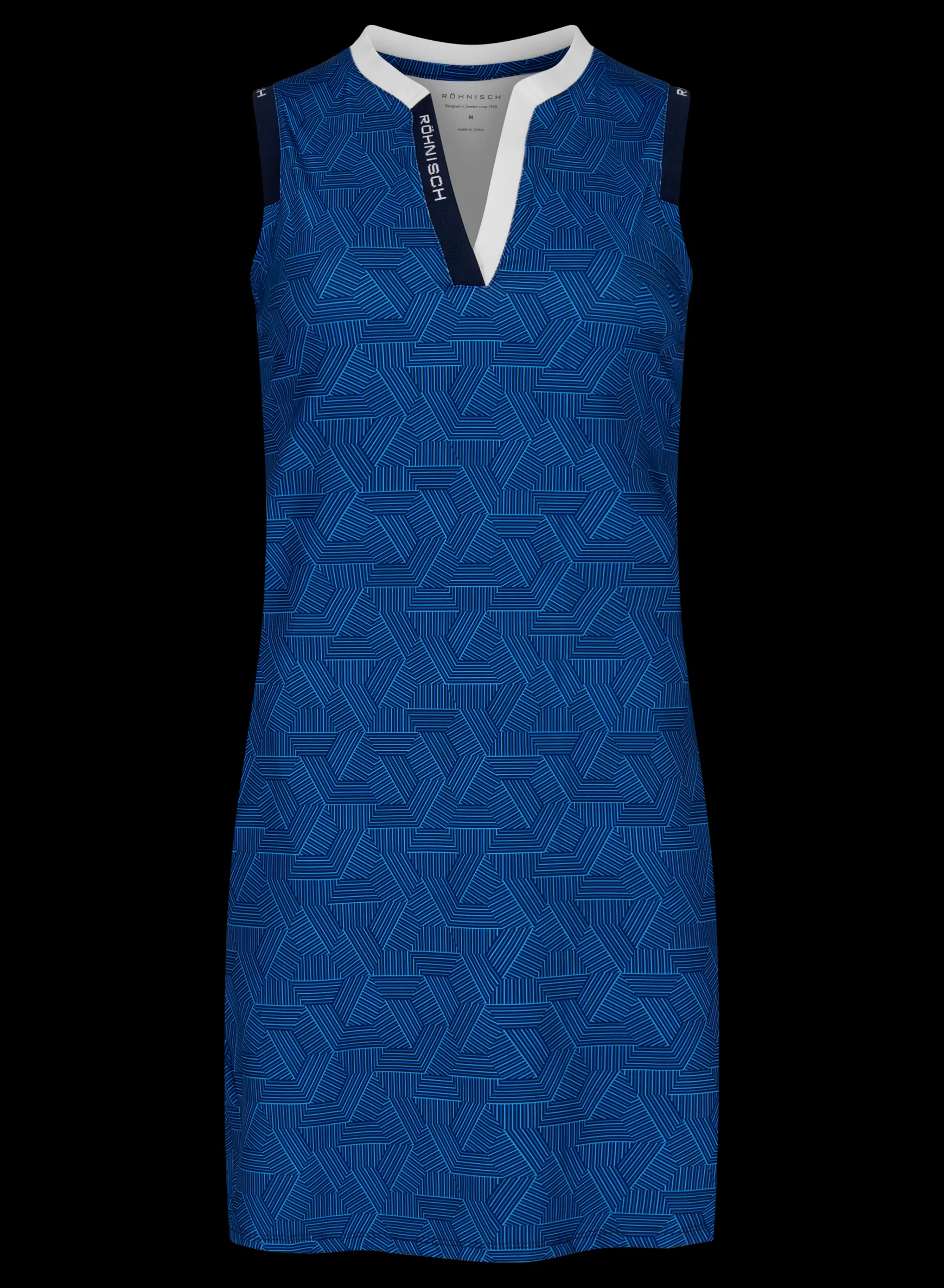 Abby Sleeveless Dress, Hexagon Blue