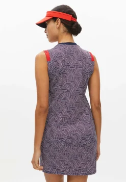 Abby Sleeveless Dress, Hexagon Red