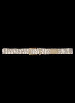 Braided Stretch Belt, Beige Sand