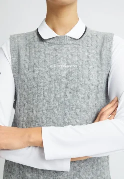 Ina Knitted Vest, Grey Melange