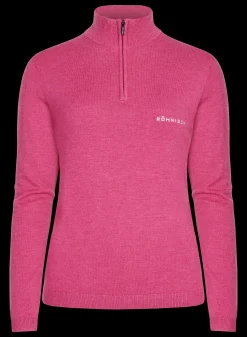 Kora Knitted Half Zip, Carmine Rose