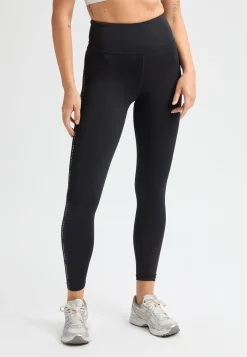 Logo High Waist Tights, Black