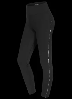 Logo High Waist Tights, Black