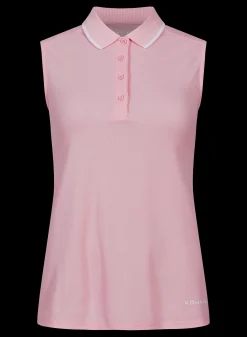 Miriam Sleeveless Poloshirt, Orchid Pink